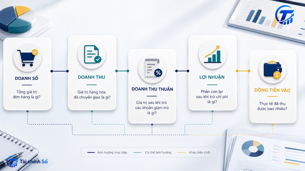 Phân biệt doanh thu lợi nhuận và dòng tiền