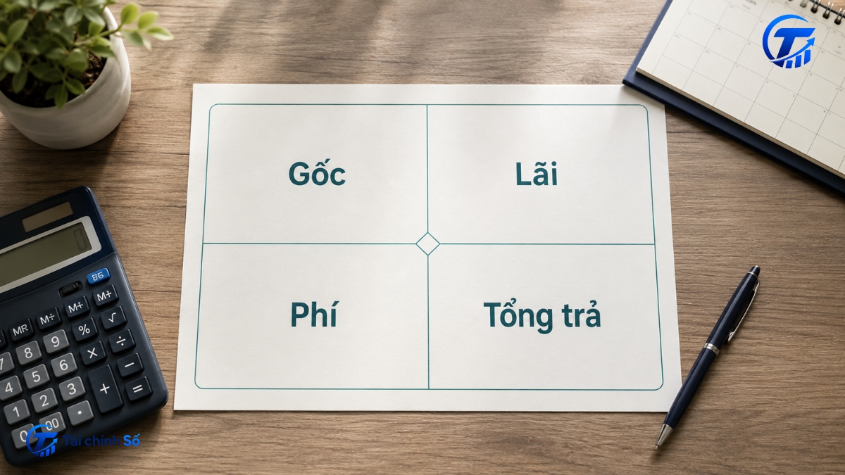Gốc lãi phí và tổng tiền trả của khoản vay