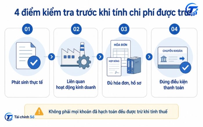 Bốn điểm kiểm tra chi phí được trừ