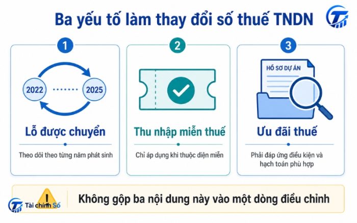 Ba yếu tố làm thay đổi số thuế TNDN
