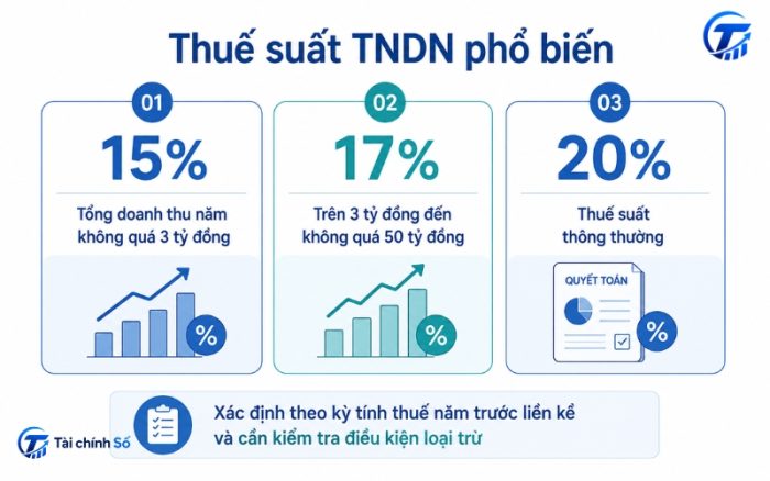 So sánh thuế suất TNDN 15 17 và 20 phần trăm