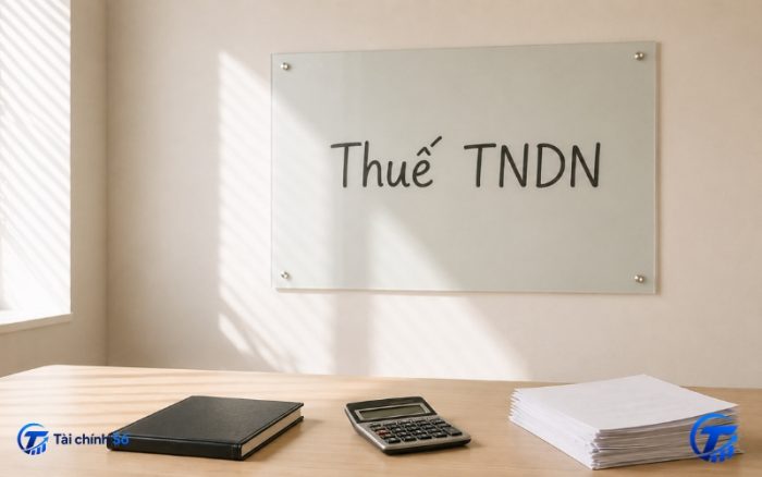 Bảng trắng ghi Thuế TNDN trong văn phòng