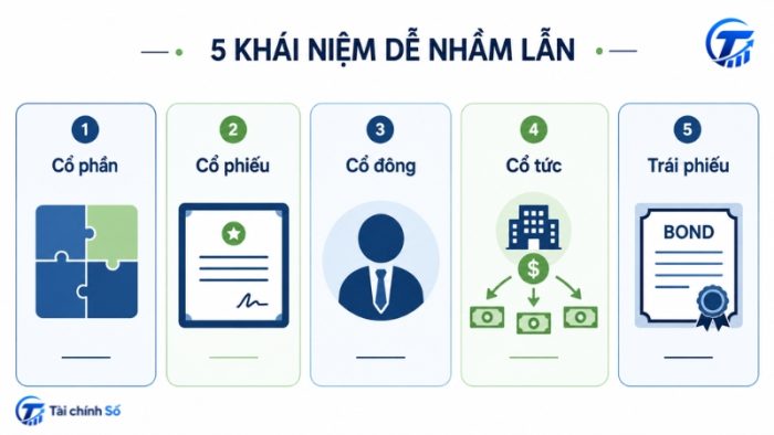 So sánh cổ phiếu cổ phần cổ đông cổ tức trái phiếu
