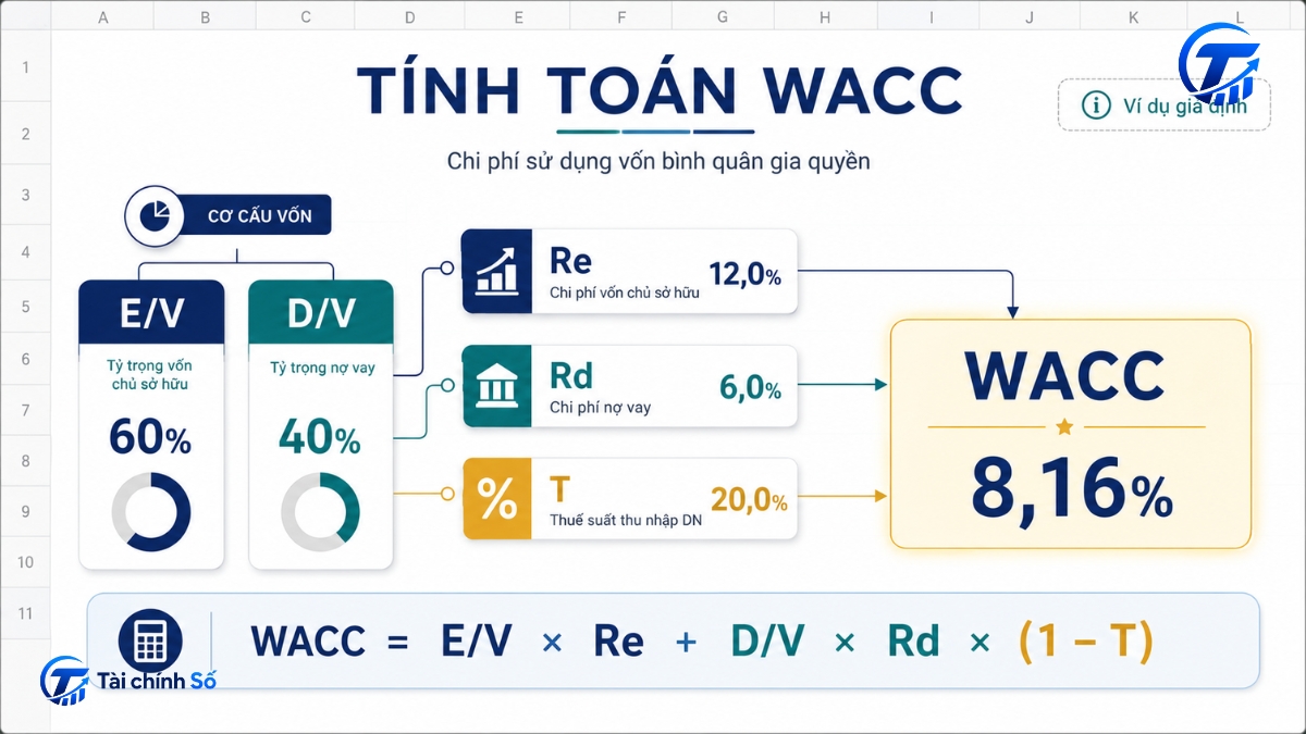 Các đầu vào trong công thức WACC