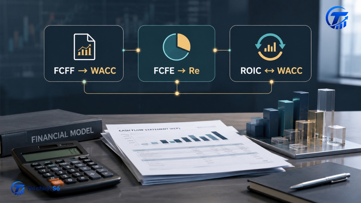 Ghép WACC với dòng tiền và ROIC