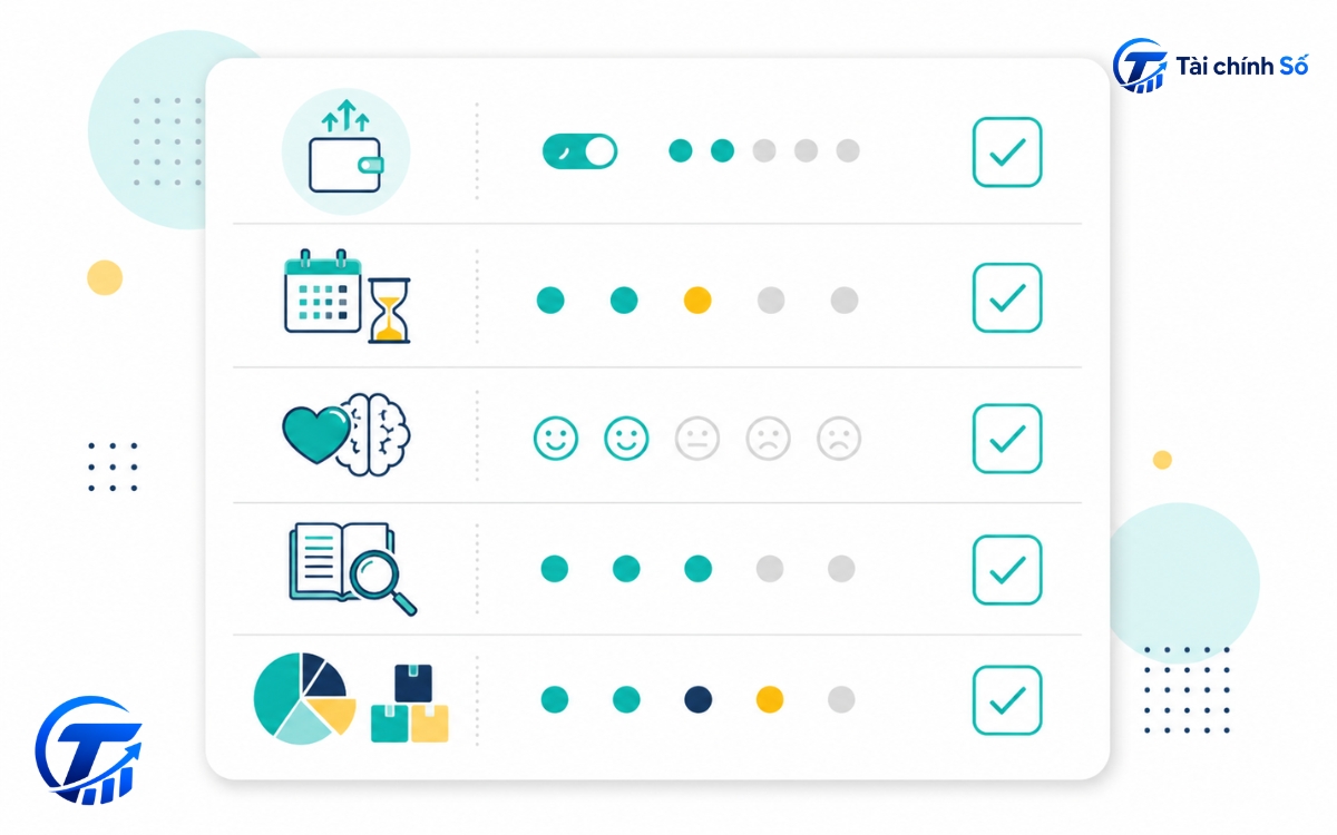 Bảng checklist tự đánh giá khẩu vị rủi ro trước khi đầu tư