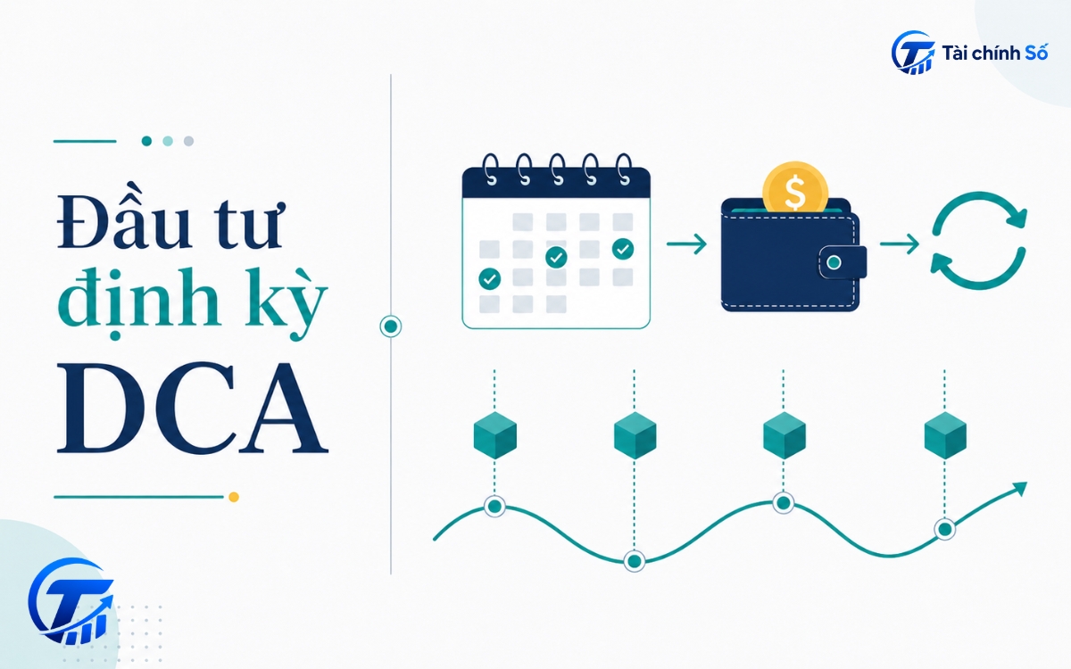 Minh họa đầu tư định kỳ DCA theo lịch cố định.
